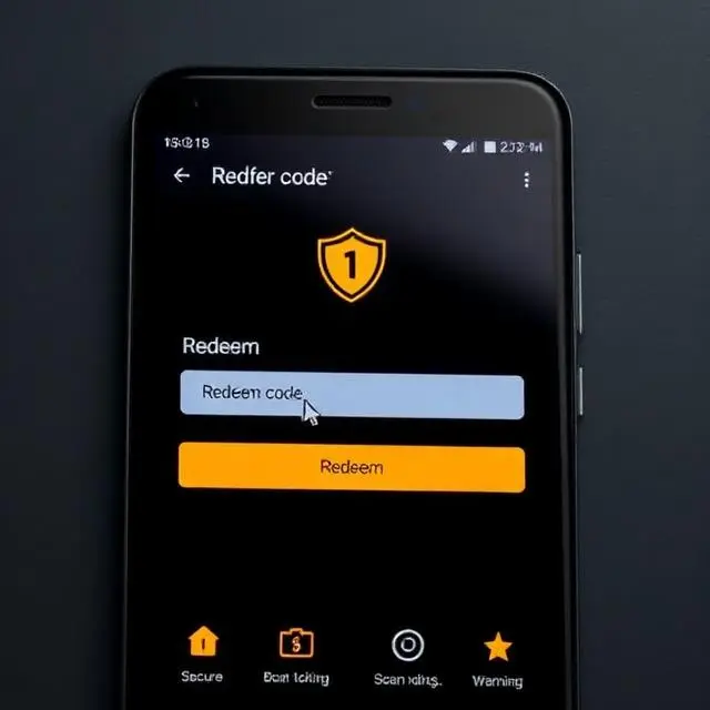 APK redeem code entry screen on Android with secure redemption process