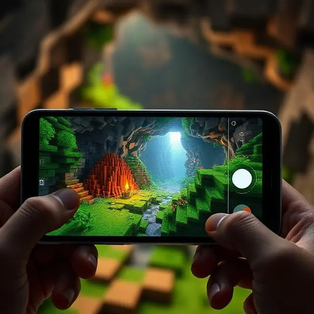 Minecraft APK v1.17.200 mobile gameplay showing caves, survival world, and Android performance experience