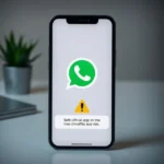WhatsApp MOD APK security risks and account ban warning illustrated on smartphone with messaging app interface concept