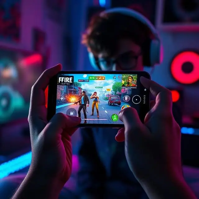 Free Fire APK installation guide with mobile gameplay on Android smartphone in gaming environment