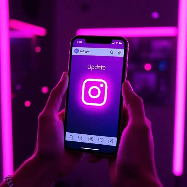 Instagram APK update process shown on smartphone with modern UI and social media interface